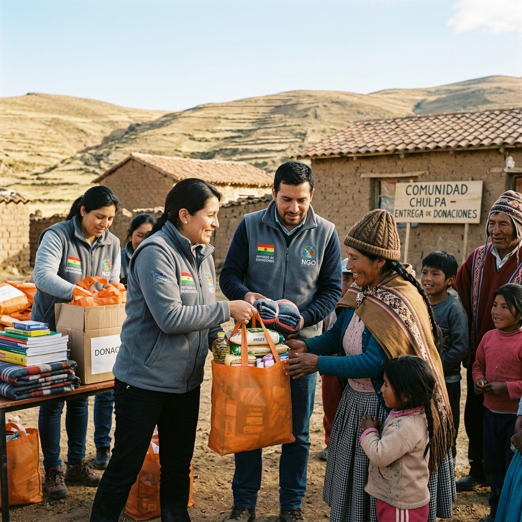 FUNAM team delivering donations